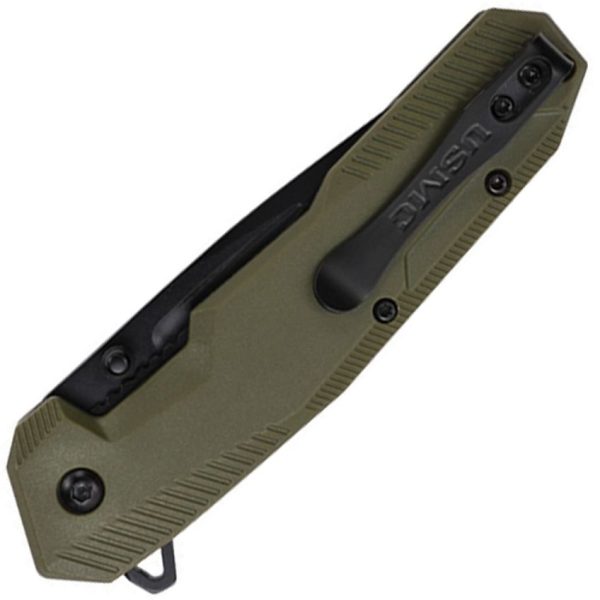 USMA3007GN_add_01.jpg USMC Linerlock A/O Tanto Green Nylon Serrated