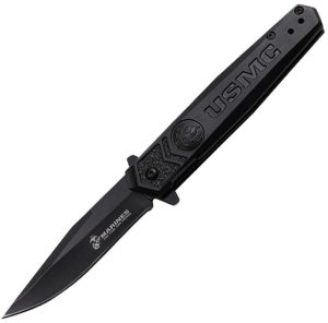 USMC Linerlock A/O Black Aluminum 3Cr13MoV