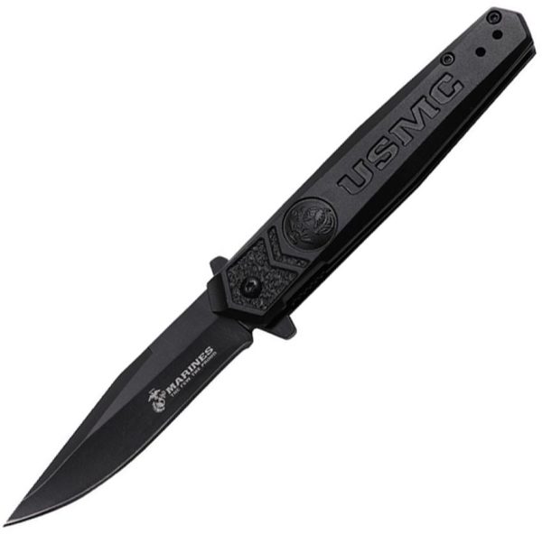 USMC Linerlock A/O Black Aluminum 3Cr13MoV