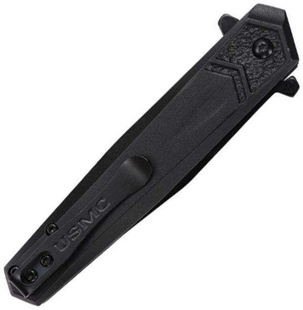 USMC Linerlock A/O Black Aluminum 3Cr13MoV