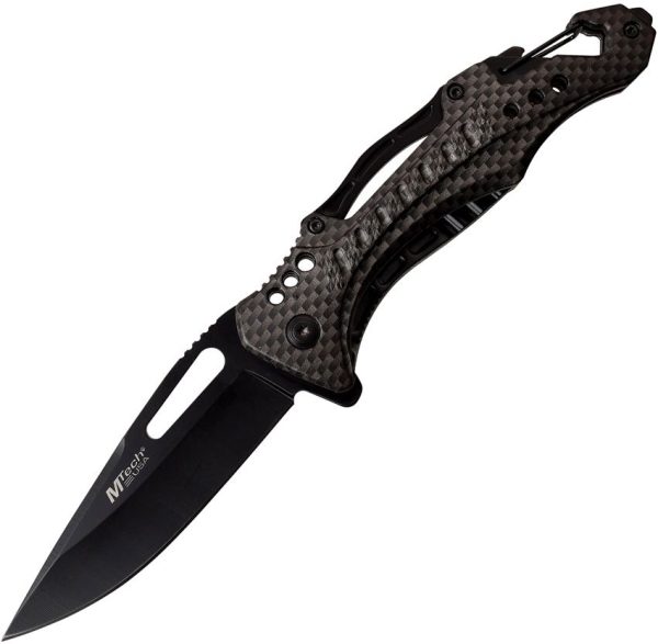 USMC Linerlock A/O Carbon Fiber - Black Blade