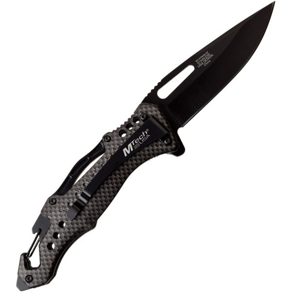 USMC Linerlock A/O Carbon Fiber - Black Blade