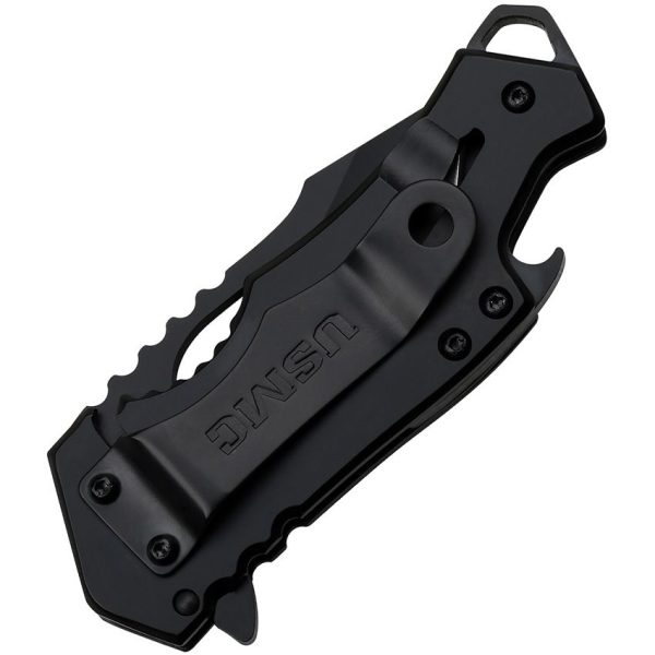 USMC Framelock A/O Black Red Aluminum