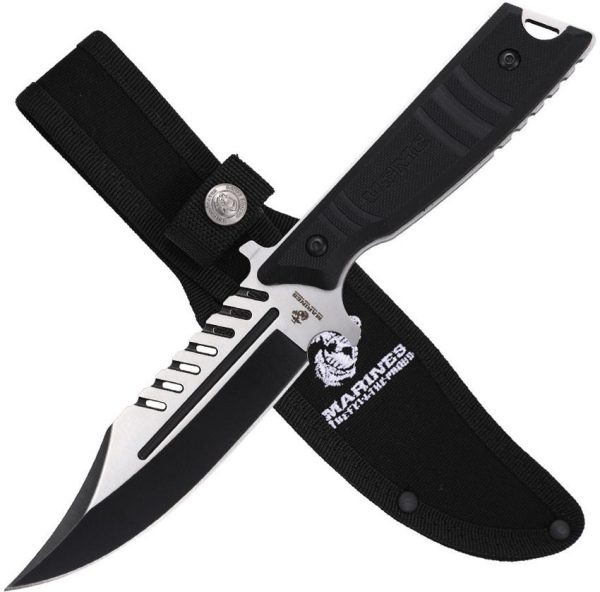 USMC Fixed Blade Black 5" 3Cr13 Stainless Tactical Knife