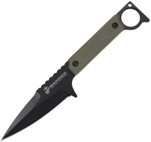 USMC Fixed Blade Green Nylon Spear Point Knife