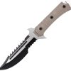 USMC Fixed Blade Tan 7" Serrated Stainless Tactical Knife