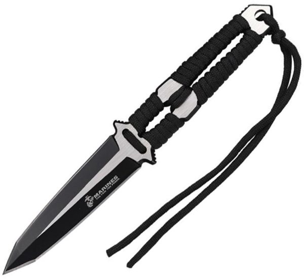 USMC Fixed Blade Black Cord Wrapped Tanto 3Cr13MoV