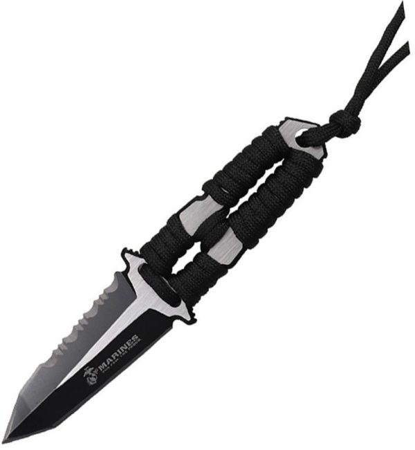 USMFIX3013BK.jpg USMC Fixed Blade Black Cord Wrapped Tanto Knife