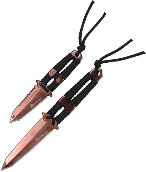 USMC Fixed Blade Set Bronze TiNi Tanto 3Cr13 Stainless Steel