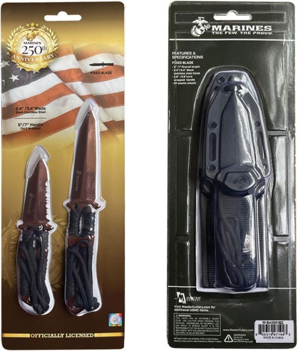 USMC Fixed Blade Set Bronze TiNi Tanto 3Cr13 Stainless Steel