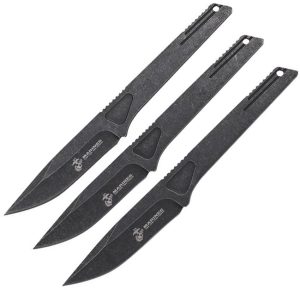 USMC Throwing Knife Set BSW Black Stonewash