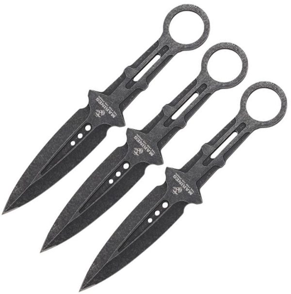 USMC Throwing Knife Set BSW 3-Pack Finger Ring