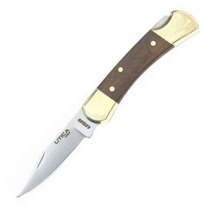 Utica Original Lockback Brown Wood 2.75 inches