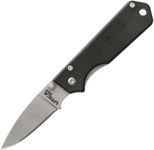 UTK112012BK.jpg Utica Linerlock Black Folding Knife 2" Stainless Blade USA
