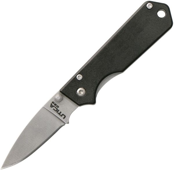UTK112012BK.jpg Utica Linerlock Black Folding Knife 2" Stainless Blade USA