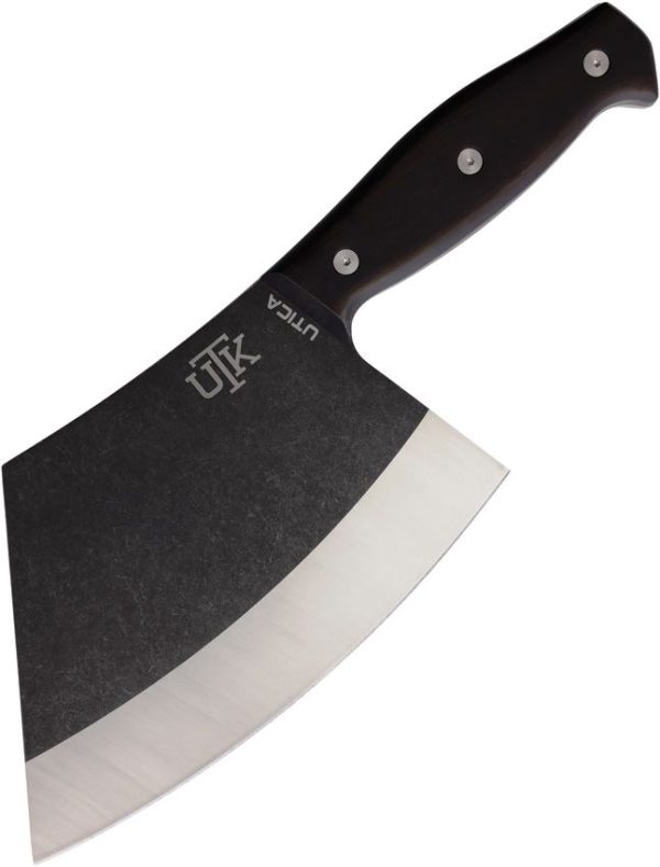 Utica Homestead 1 Cleaver Fixed Blade 7.25" Stainless Wood Handle