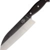 Utica Homestead III Santoku 8.88" Fixed Blade Knife Brown Wood