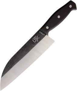 UTK11780.jpg Utica Homestead III Santoku 8.88" Fixed Blade Knife Brown Wood