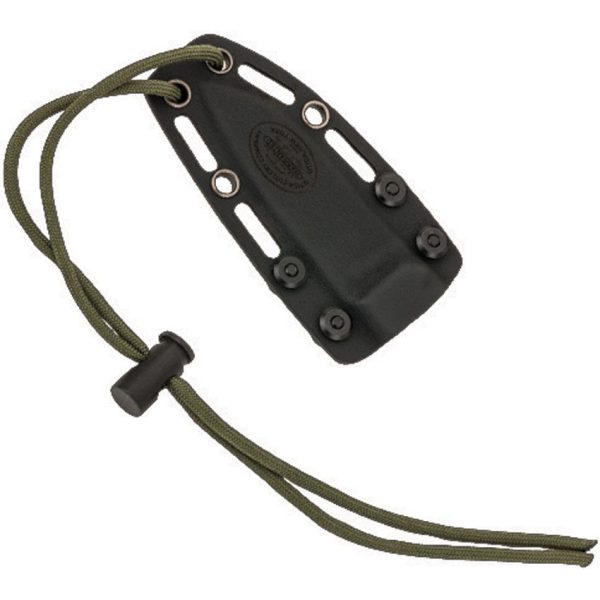 Utica Stealth II Neck Knife 1095HC Steel Black Micarta Fixed Blade