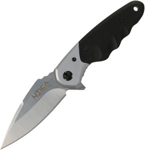 UTK911206CP.jpg Utica Sawmill Fire II Linerlock Folding Knife 8Cr13MoV Black G10