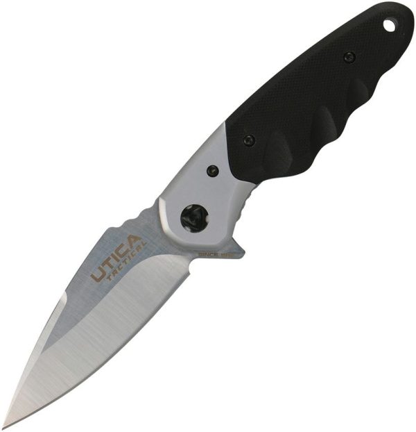 Utica Sawmill Fire II Linerlock Folding Knife 8Cr13MoV Black G10
