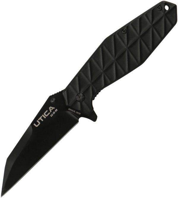 Utica React Linerlock Folding Knife 3.25" Black