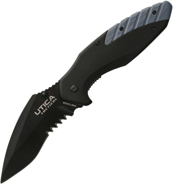 Utica Dark Sky I Linerlock Folding Knife 3.5" Black Oxide Blade