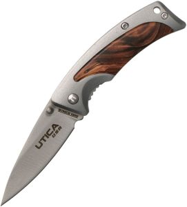 Utica Back Hill I Linerlock - Gray Aluminum Handle