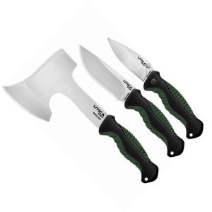Utica Campsite Combo 3-Piece Knife Hatchet Set 8Cr13MoV Fixed Blade