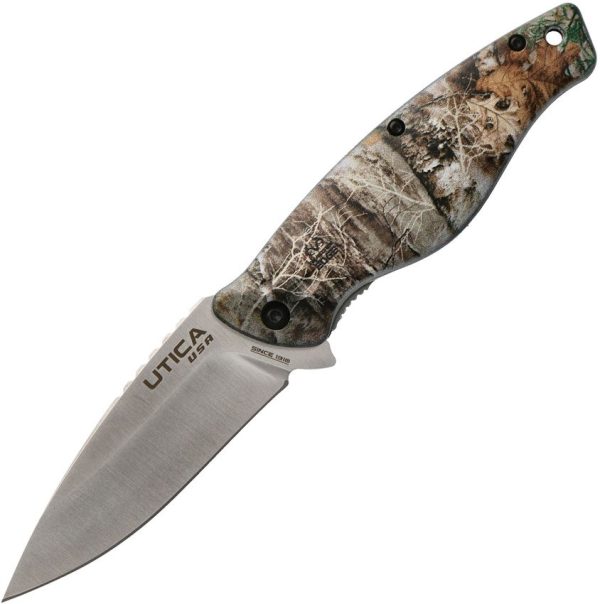 UTK91RT1012CP.jpg Utica Mountain Timber IV Linerlock Folding Knife 8Cr13MoV Camo