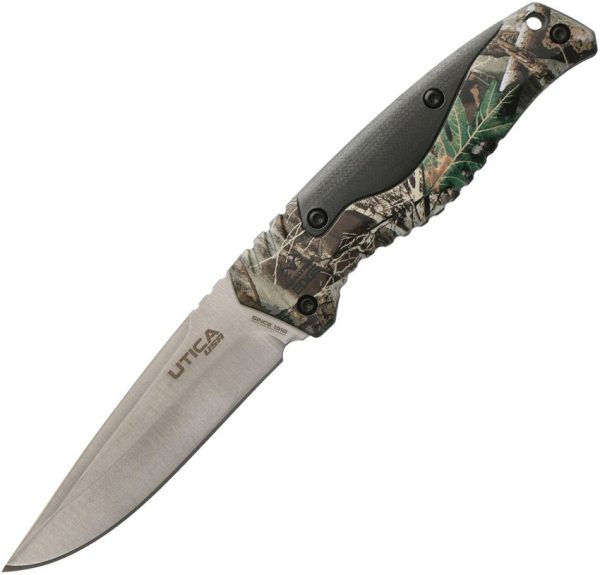 UTK91RT1015CP.jpg Utica Apter II Fixed Blade - Camo Aluminum Handle