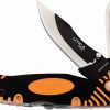 Utica Deer Razor Lockback Folding Knife Black Orange 5" Blade
