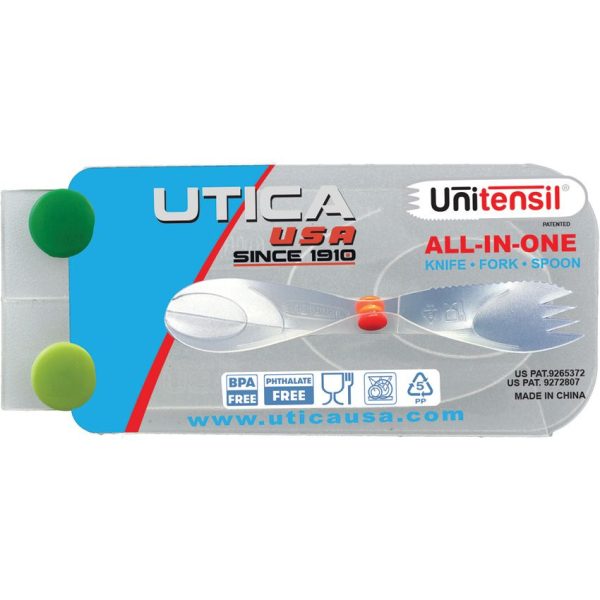 Utica Unitensil Folding Fork Spoon Knife - Clear