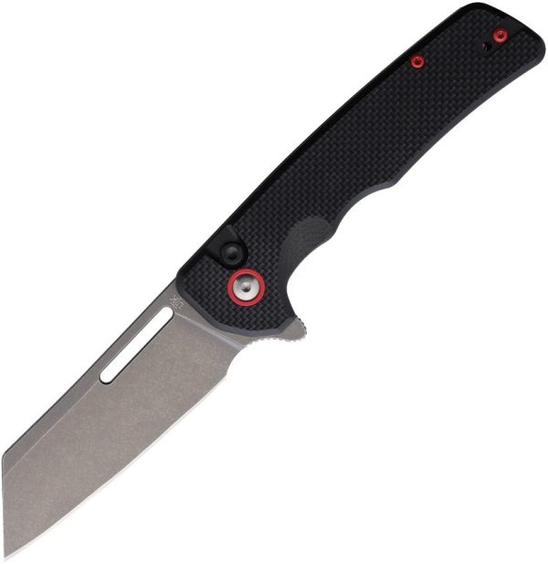 UTKE46.jpg Utica Disruption V Button Lock Folding Knife Black G10 3.25"