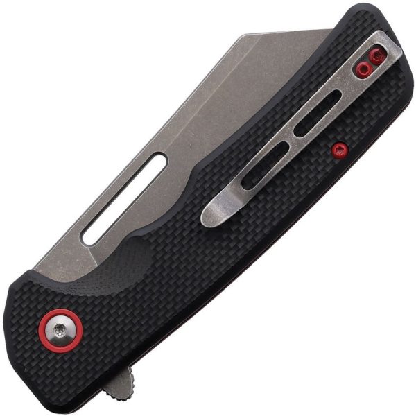 UTKE46_add_01.jpg Utica Disruption V Button Lock Folding Knife Black G10 3.25"