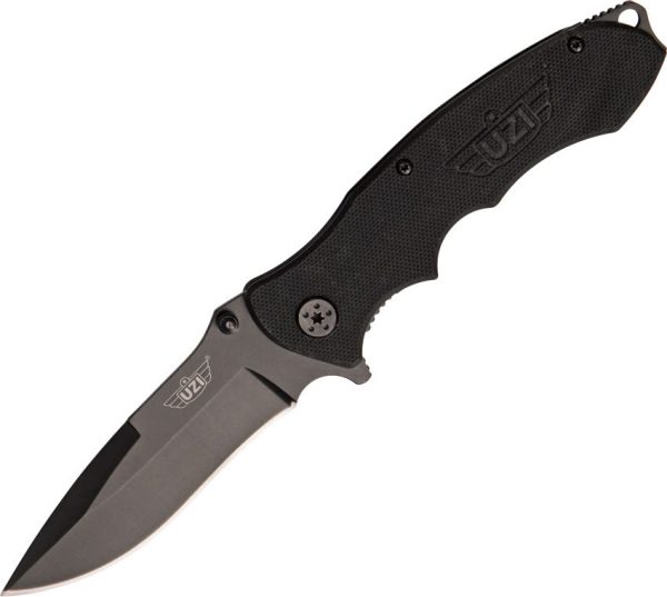UZIFDR006.jpg Uzi Responder VI A/O Assisted Opening Knife - Black G-10