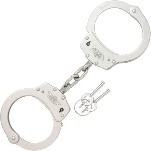 Uzi Handcuffs Silver Steel Chain Link
