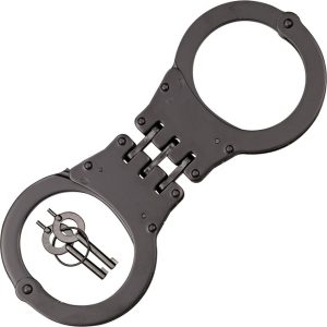 Uzi Hinged Cuffs Black Steel Triple Hinge
