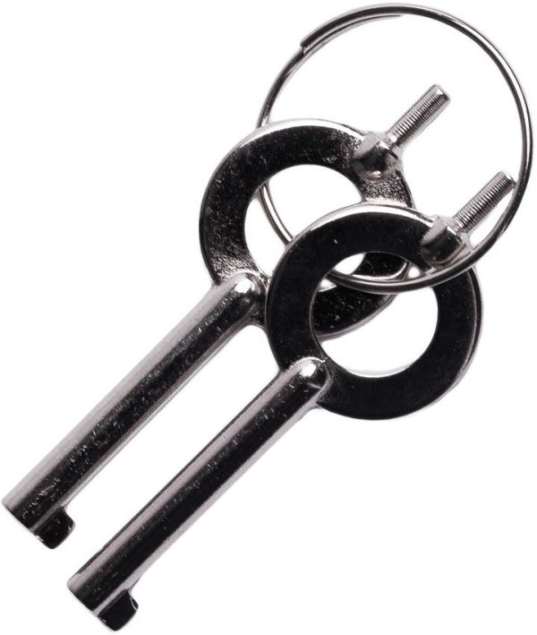 Uzi Handcuff Key Set Pair Stainless Keyring