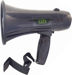 Uzi Megaphone 15 Watt Black - Siren & Recording