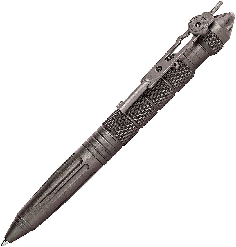 UZITP4GM.jpg Uzi Tactical Glassbreaker Pen 5 3/4" Gray Aircraft Aluminum