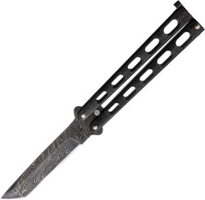 Bear & Son Armour Piercing Butterfly Damascus Tanto 3.38" Black