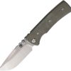 Chaves Knives Redencion 229 Linerlock 3.5" Elmax Green Canvas Micarta Folding Knife