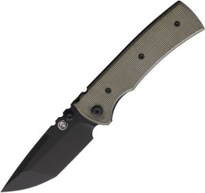 Chaves Knives Redencion 229 Linerlock 3.5" Elmax Green Canvas Micarta