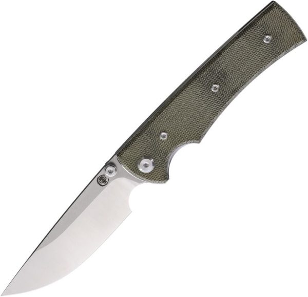 Chaves Knives Liberation 229 Linerlock Folding Knife 3.5" Elmax Green Canvas Micarta