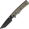 Chaves Knives Liberation 229 Linerlock Folding Knife 3.5" Elmax Blade Green Canvas Micarta