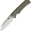 Chaves Knives Sangre 229 Linerlock Wharncliffe Folding Knife Green Canvas Micarta