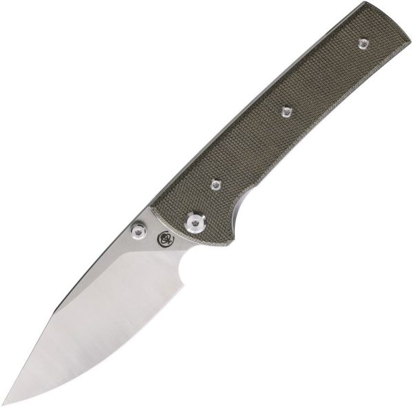 Chaves Knives Scapegoat 229 Linerlock Folding Knife 3.63" Elmax Green Canvas