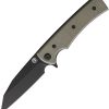Chaves Knives Sangre Street Linerlock Folding Knife Green Canvas Micarta 3.25" Elmax