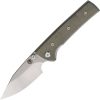 Chaves Knives Scapegoat Street Linerlock Folding Knife Elmax Green Canvas Micarta